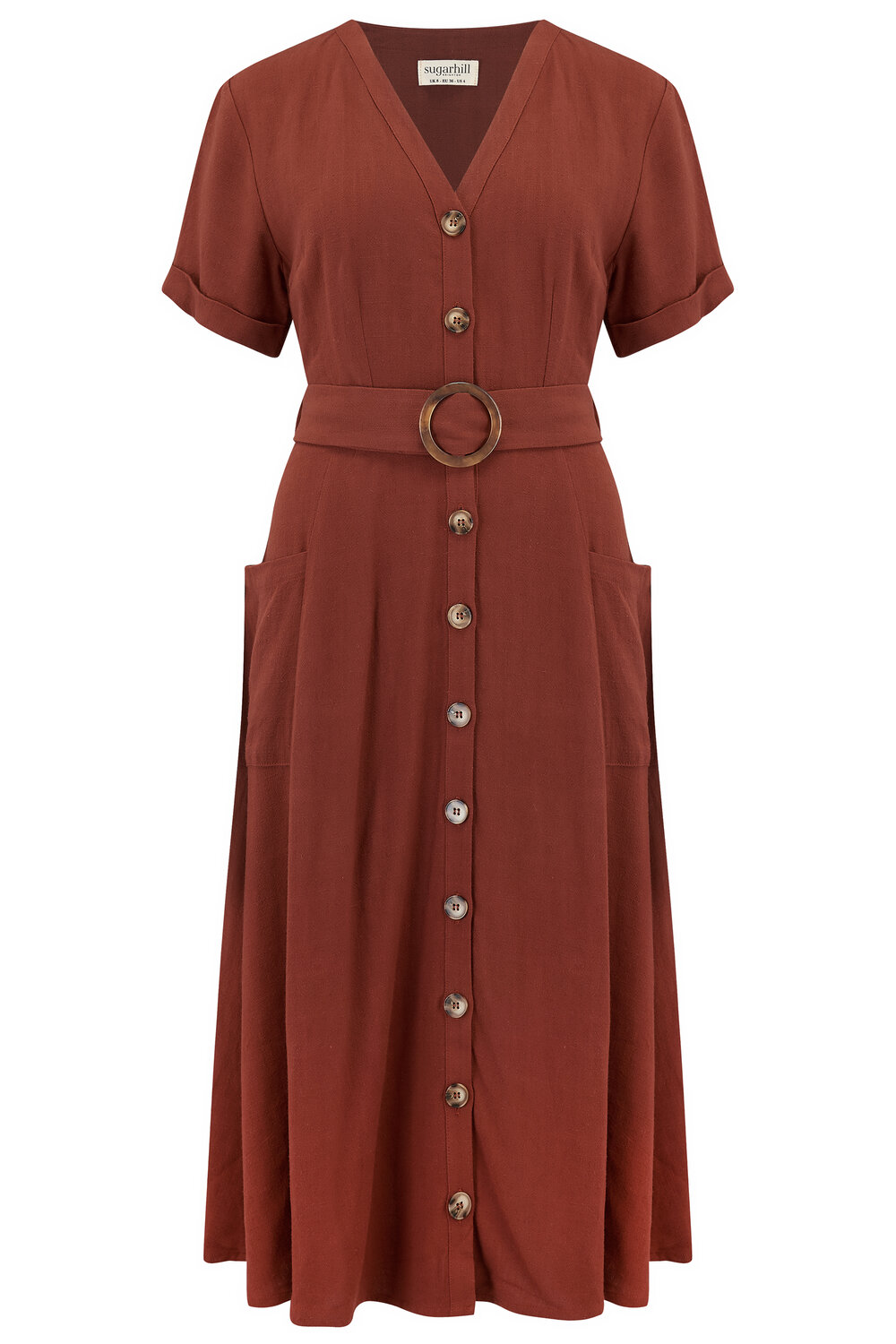 rust linen dress